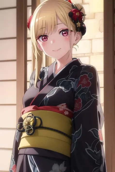 marinkitagawa, <lyco:marinkitagawas1-lyco-nochekaiser:1>,
marin kitagawa, long hair, bangs, blonde hair, (red eyes:1.5), multicolored hair, smile,
BREAK japanese clothes, kimono, bag, sash, obi, floral print, yukata, (black kimono:1.5), hair bun, single hair bun,
BREAK outdoors, shrine, night, fireworks,
BREAK looking at viewer, (cowboy shot:1.5),
BREAK <lyco:GoodHands-beta2:1>, (masterpiece:1.2), best quality, high resolution, unity 8k wallpaper, (illustration:0.8), (beautiful detailed eyes:1.6), extremely detailed face, perfect lighting, extremely detailed CG, (perfect hands, perfect anatomy),