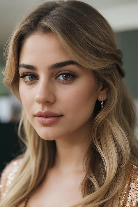 beautiful woman (EPY4sm1n3K4t3b:.99), perfect hair, (( Short blonde messy waves hairstyle :1.2)), ((professional model makeup)) , ((portrait)), (closeup:1.2), ((from the waist up)), ((( office :1.2 ))), natural skin texture, (( office lady :1.2)), (( wearing Sequinned Clutch :1.2)) , 24mm, 4k textures, soft cinematic light, adobe lightroom, photolab, hdr, intricate, elegant, highly detailed, sharp focus, ((((cinematic look)))), soothing tones, insane details, intricate details, hyperdetailed, low contrast, soft cinematic light, exposure blend, hdr, faded, now, ("I've got a bad feeling about this.":1.1)