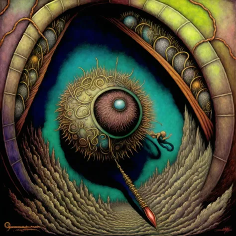 in the style of <magifactory> artdandelionwizard, Dan Witz, Dan Seagrave <lora:flowervirus_lora_2800steps:1>