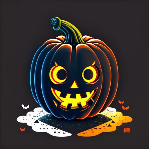 risograph of halloween jack-o-lantern, ambient occlusion pix centered, 4k, digital illustration, simple, symmetrical face, square teeth, cinematic, highly detailed, dramatic side lighting, glow, denoise, as a t-shirt logo in the style of <MAGIFACTORY> art