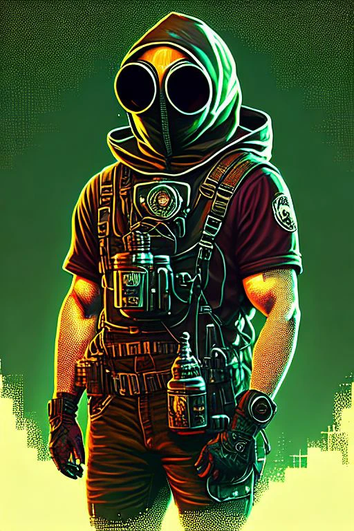(boot-mjstyle:0.2), gasmask in cyperpunk style, empty background, extremely sharp, hdr, detailed, 8k, centered, as a t-shirt logo in the style of <�MAGIFACTORY>