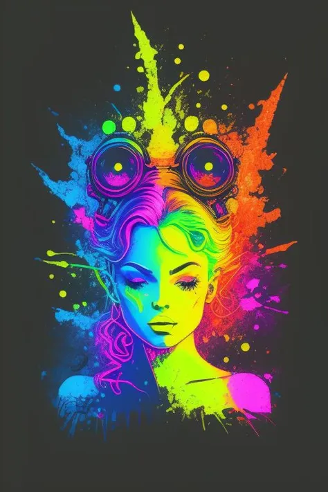 i want to believe in neon colors, as a t-shirt logo in the style of <magifactory> art