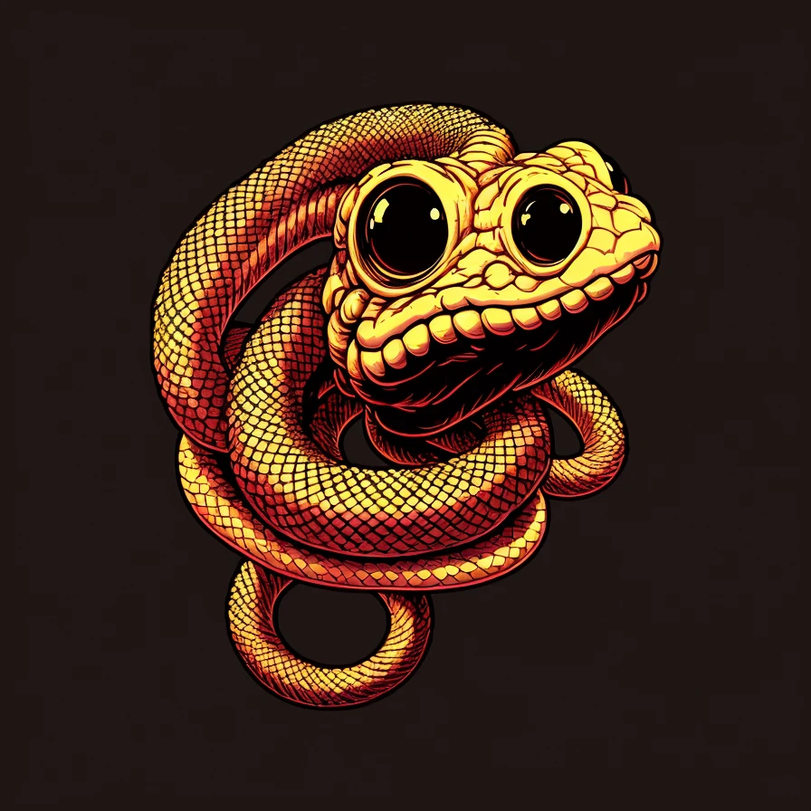 risograph of a snake with its mouth open wide and eyes staring into the distance, by kawase hasui. very detailed 8k resolution hd unreal engine 5 rendered in octane render trending on artstation dslr camera photo portrait photography close up full body shot 3D model cg blender nature deep focus depth field foggy atmosphere cinematic lighting sharp contrast hyper realism volumetric light bo. (centered and enclosed on a black background:1.2) as a t-shirt logo in the style of <MAGIFACTORY> art