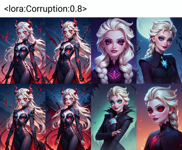 score_9, score_8_up, score_7_up, score_6_up,Corrupted, <lora:Corruption:0.8>, cowboy shot, 1girl,cute clothes,detailed rock altair backround,night,corrupted girl,detiled face,detailed eyes,corrupted Elsa,Elsa from Frozen,corrupted face expression,evil expression,nice eyes