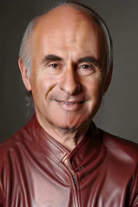 portrait photo of man (delarua:1) smiling with red leather jacket, high detailed face, 4k, 8k, 8k realistic, sharp focus, intricate, high resolution <lora:delarua:1>