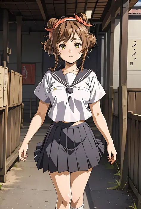 NSFW,1 girl,shirai_kuroko,Tank top,Micro Mini Skirt,Knee-high socks,(Perfect hands),(Perfect Anatomy),(masterpiece),(highest quality),Embarrassed,blush,Ground