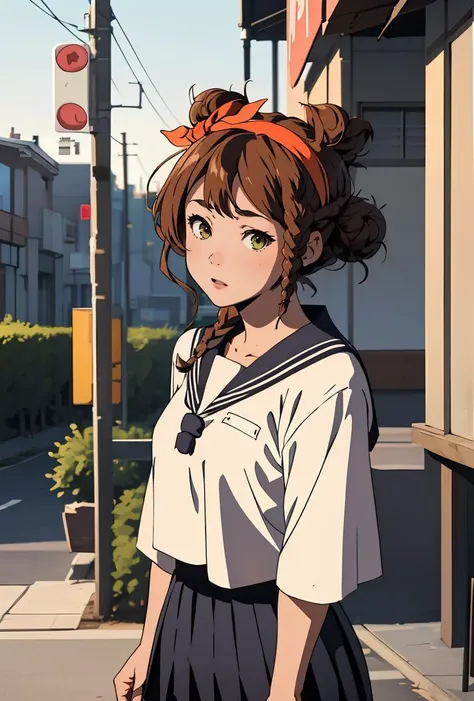 (masterpiece, best quality), 1girl,    <lora:ChamMisakiSawakiguchi:0.8> MisakiSawakiguchi, hair bun, braid, hairband, MisakiSawakiguchi, hair bun, braid, hairband, serafuku, white shirt, black skirt