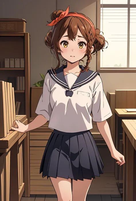 (masterpiece, best quality), 1girl, <lora:ChamMisakiSawakiguchi:0.8> MisakiSawakiguchi, hair bun, braid, hairband, MisakiSawakiguchi, hair bun, braid, hairband, serafuku, white shirt, black skirt
