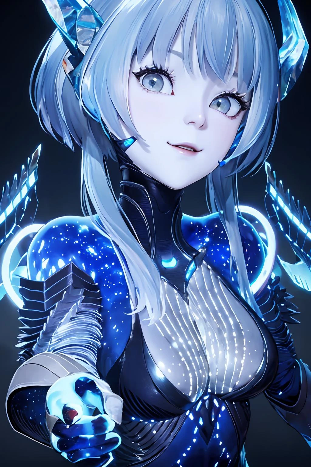 best quality:1.2,masterpiece,(detailed characterization:1.2),(perfect detail, perfect skin:1.2),extremely detailed 8K wallpaper,intricate detail,distinct_image,extremely intricate,(detailed skin:1.3),High definition,((glossy skin)),(natural light, ray tracing, volumetric light),(golden-ratio face, perfect proportioned face, perfectly beautiful:1.3),(reflected diffuse light to face:1.3),(peer proportional face),(perfect anatomy, correct limb, correct finger),
BREAK
(full_shot:1.5),lbc_å·´å·´å¡,1girl,Devil's Horns,solo,brown eyes,wings,medium breasts,upper body,looking at viewer,long hair,glowing,breasts,bangs,black background,<lora:lbc_babata:0.7>,
BREAK (starry tornado:1.4),starry Nebula,beautiful detailed sky,
