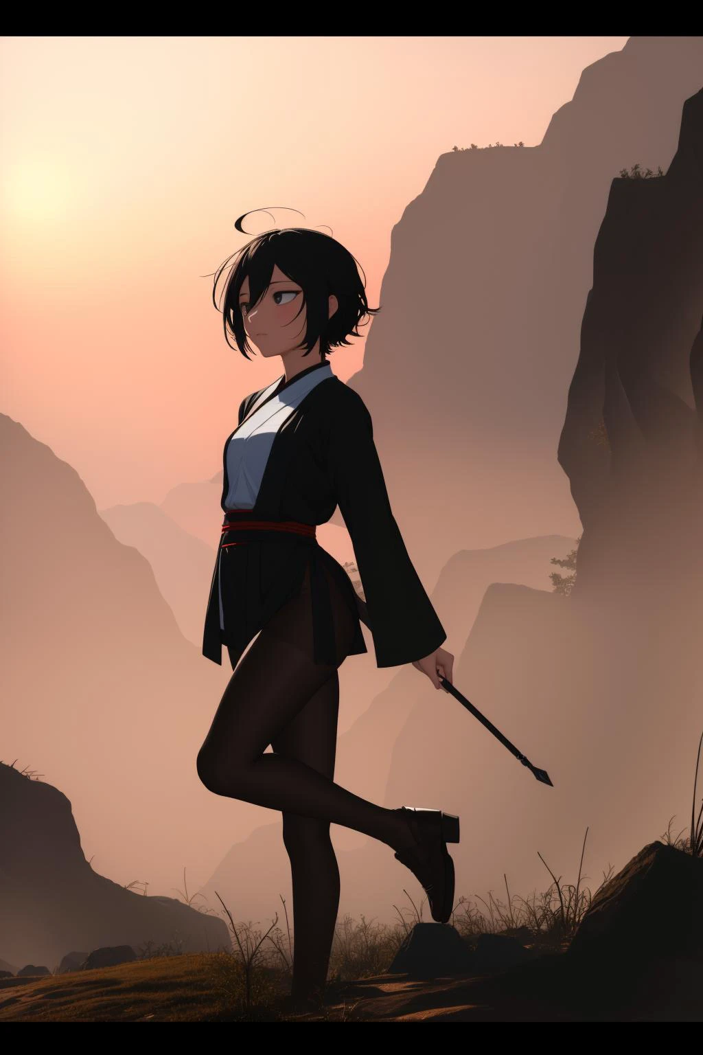 1girl, (by Dimitry Roulland:1.1) and (Otto Müller:0.8) and (Rene Magritte:0.8) , dark Octane render, exquisite, 3/4 view of a ("Silent footfalls in the realm of dreams, where imagination knows no boundaries, and fantasies come to life.":1.3) , it is very Chibi and Business, Flaming The Prancing Pony Inn in background, Han Dynasty nature with Black oak, Foggy conditions, shallow depth of field, Cel shaded, Zen, Academism, dramatic lighting, Low shutter, three colors, matte, nightmare fuel, octane engine, wallpaper, cinematic