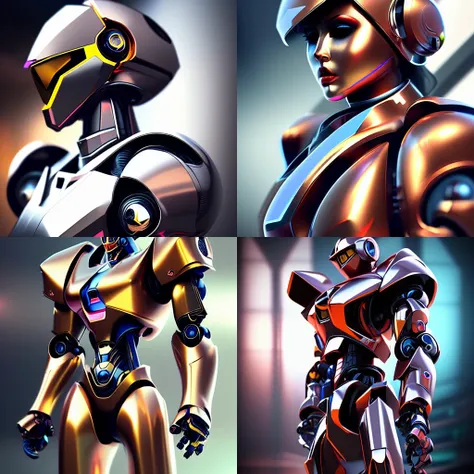 Techno magic robot, side portrait, realistic, half body shot, sharp focus, elegant