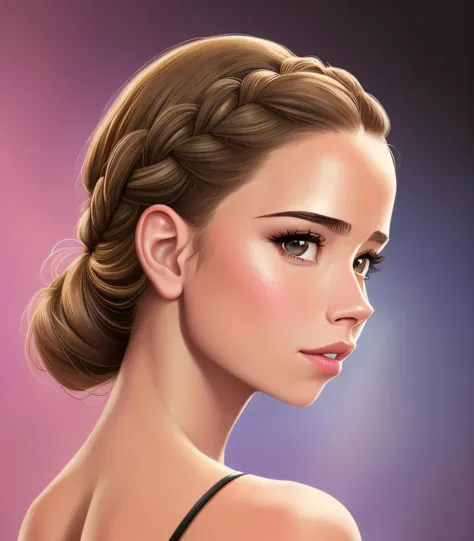 solo, french braid,  Linda Cardellini,woman head closeup, 1girl, beautiful face, sharp focus, masterpiece, facing viewer, centered, realistic, professional, galactic background