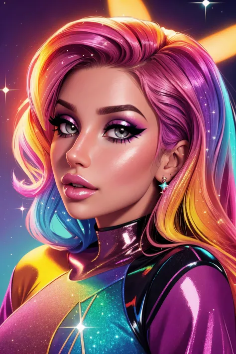 beautiful woman face, closeup, colorful makeup, sparkles, glitter, high contrast,
([Ni(:0)na( :0)Dob(:0)rev|Lana( :0)Del( :0)Rey]:0.9)
 highres, high quality, high resolution, hd, 4k, masterpiece,
realistic skin, doll, shinny skin, profile,
[(colorful explosion psychedelic paint colors:1.2)::0.20]