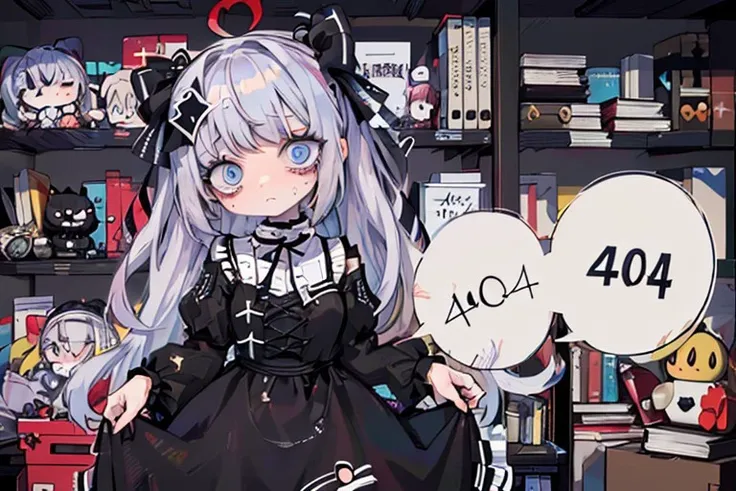 1girl, solo, (?, ??,!?:1.2), chibi, (AliceWonderlandWaifu, dress:1.4), dress, seek, search, bookshelf, book, toy, toybox,
head tilt, confused, panicking, , spoken musical note, spoken question mark, anguish,
<lora:Aliceinwonderland_character-20:0.2:0:lbw=LoraBase><lora:404:0.6:0:lbw=LoraBase> (Incrs404:2.1), english text,