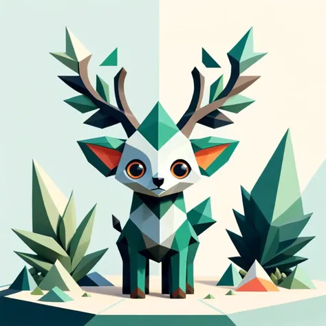 geometric  Leshy  <lora:[XL]Geometric_animal:1>