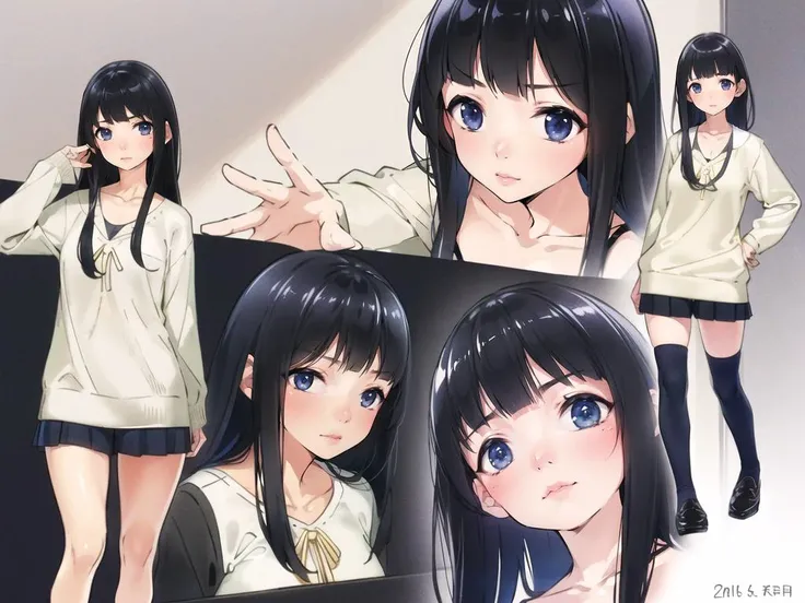 <lora:clear_anime_style_v1:0.9>multiple_views,SFW, girl, Masterpiece, best quality, monocolored, perfect eyes, detailed eyes, (Cutesexyrobutts), (Christopher_young), (Krenz Cushart), (Kyoung Hwan Kim), (Mark Arian), pov, looking away, mature female, adult, (old:1.3), large Breasts, Average body, Disgust, Narrowed eyes, outstretched arms, standing on one leg while leaning, Nightshirt, Boyshorts, gold trim,