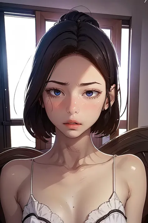 (masterpiece, best quality), 1girl, 22 years old, <lora:SooAh:1> SooAhdef, black hair, blue eyes, short hair,