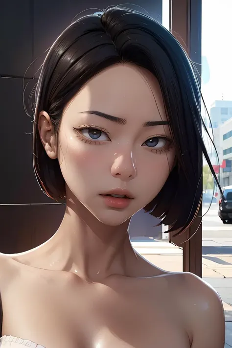 ((((Sarada from boruto))),(((naked)))) persona 5 art style wlop, style artgerm, extremely detailed artgerm, ! dream artgerm, ig model | artgerm, female protagonist 👀 :8, realistic anime 3 d style, artgerm portrait, anime styled 3d, realistic anime artstyle
