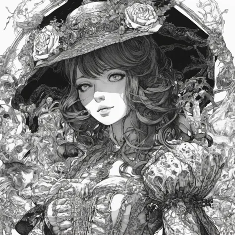 high quality, masterpiece, extremely detailed, dansemacabre , anime girl <lora:dansemacabre-000007:0.85>