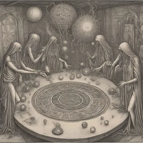 <lora:DanseMacabre:1.00>, sororoity sisters dared into being cultists. univeristy co-eds performing a successful ritual summoning of Yog-Sothoth (The being is said to take the form of a conglomeration of glowing spheres, the favour of Yog-Sothoth requires eternal servitude), inspired by Lovecraft, drawn by Giger, 2020s sorority basement, highly detailed, realistic, cute undergraduates (20 years old, perky breasts, college students, latex), occult summoning circle (chalk signs, occult symbols)