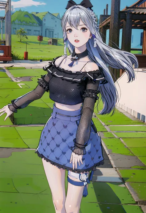 ((masterpiece)),(((best quality))),illustration,1girl,stand on the grass
