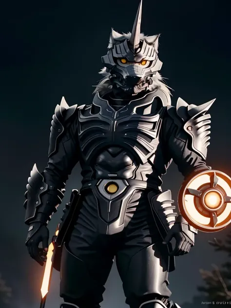 male, handsome, powerful muscular body, breathtaking beauty, pure perfection, unforgettable, impressive, chiaroscuro, vivid colors, dynamic perspective, side lighting, rim lighting, (highly detailed), (Masterpiece), 8K CGI video game, (masterpiece:1.3), (best quality:1.5), anthro, (muscular), old, aged up, dynamic lighting, color grading, cinematic lighting, 8K, hi-fi, (perfect proportions:1.2),
luminous reflections, rtx on, subspace scattering, (subsurface scattering:1.1), dynamic hdr tone mapping, (volumetric lighting:1.2), (screenspace reflection:0.7), (Physically-Based Rendering:1.35), (Unity Wata environmental lighting:0.4), maximal attention to correctness and detail,
black leather body suit, polished black armor, a wolf headed man in black armor with a horned wolf face helmet, black metal armor, grey wolf, grey body, grey skin, grey fur, villain, glowing yellow eyes, long white hair, wolf face helmet, wolf face mask, single horn on forehead, powerful muscular warrior like body, opened armored leather long jacket, thick arms, thick legs, wide thick chest, large pecs, abs,
<lora:ZenAku(PowerRangersWildForce)(AD):0.85>
