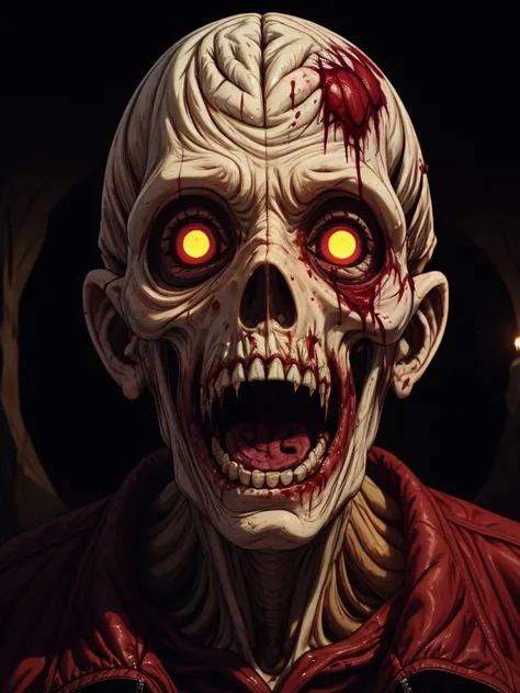 masterpiece, best quality, 1girl, undead, exposed brain, zombie, open mouth, rotten body, guro, blood, incoming attack, eye hole
<lora:detailSliderALT2:1.5> <lora:age_slider_v6:5> <lora:GoodHands-vanilla:1.2> <lora:emotion_happy_slider_v1:0>,