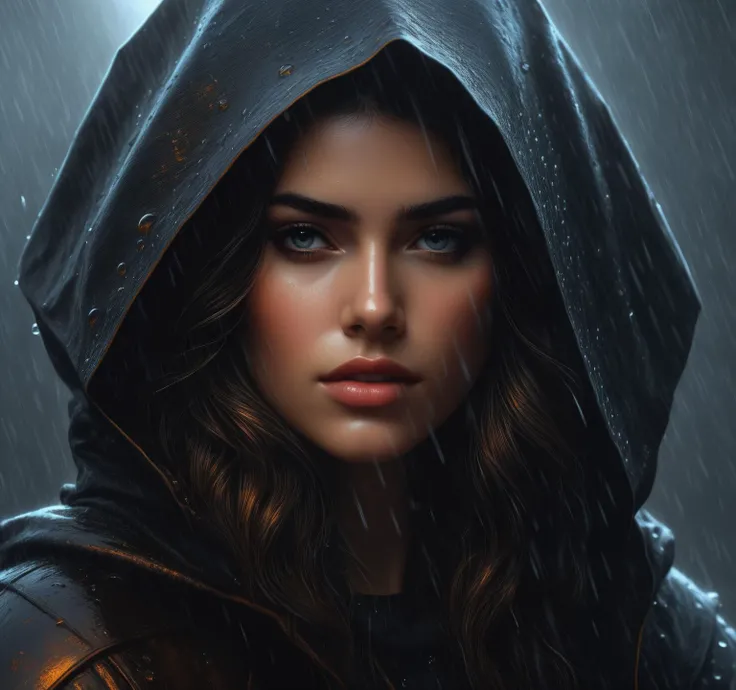 Beautiful girl during a thundertstorm, heavy rain, large droplets, highly detailed, Life like, photo realistic, perfectly drawn hands, perfectly drawn face, perfect composition, beautiful detailed intricate insanely detailed octane render trending on artstation, 8 k, soft natural volumetric cinematic perfect light, chiaroscuro, masterpiece, oil on canvas, raphael, caravaggio, greg rutkowski, beeple, beksinski, giger, LegendDarkFantasy, <lora:LegendDarkFantasy-000001:0.75> ,