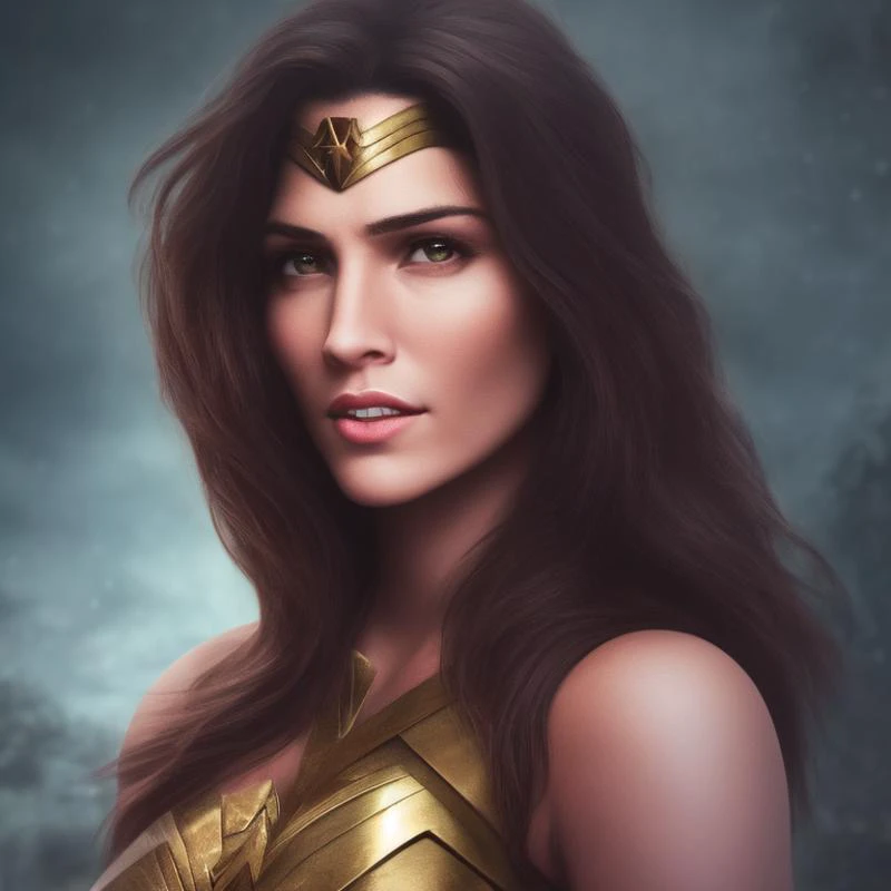 A photo of No-one10 a woman dressed as wonderwoman,Dark green eyes, portrait, highly detailed, digital painting, artstation, concept art, smooth, sharp focus, illustration, cinematic lighting, 4K HQ, sharp focus, (Ultra realistic [[photo]], detailed face:1.0), (detailed eyes:1.0), (realistic photo:1.1), (masterpiece:1.0), detailed background, full body shot, by Antonio J. Manzanedo