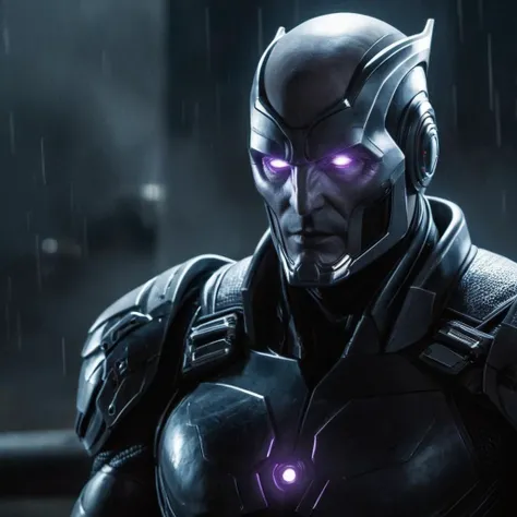 Dark Moody Atmosphere, hyperrealism, filmic
 <lora:Brainiac-000001:1> Brainiac
 supervillain appearing in American comic books published by DC Comics
One of the most intelligent beings in the universe, dramatic, mysterious, dark moody atmosphere