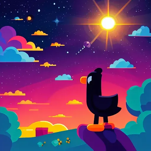 <lora:kurzgesagtArtstyle_v1Dreamlike:1>
starry,bird,Kurzgesagt bird,tree,star,using telescope,sunset, blue clouds,
vector art, Kurzgesagt, sharp focus, (HDR), (8k), (gigapixel), ((masterpiece))
