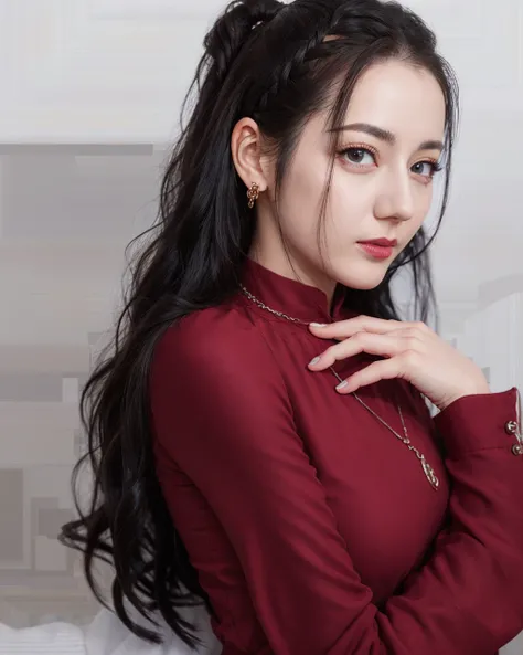 1girl, reba, solo, earrings, jewelry, long_hair, upper_body, <lora:reba:0.8>