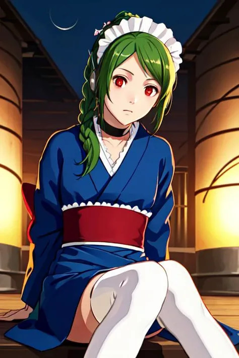 masterpiece, best quality, solo, (detailed eyes:0.9), (detailed lighting, depth of field:0.9), maid, blue kimono, choker, red eyes, expressionless, Japanese clothes, thighhighs,
arms behind back,
nuclear powerplant,
perspective,
evening,
feet out of frame,
:<,
<lora:Tama_V2:0.6>