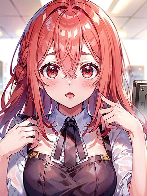 <lora:SumiSakurasawa:0.6>,high res, masterpiece, Sumi Sakurasawa, solo, 1girl,aged up,red hair, cute, outdoors, detailed eyes, ((red_brown eyes))