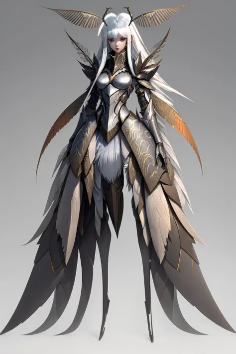 4K, Masterpiece, highres, absurdres,
War_Glam armor,edgMothKnight, 1girl, solo, long hair, looking at viewer, standing, full body, white hair, grey background, gradient, gradient background, monster girl, colored sclera, antennae, black sclera, extra arms, arthropod girl, insect wings
<lora:edgMothKnight:0.95>