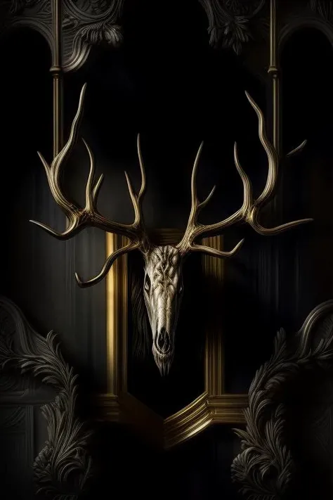 <lora:add_detail:1> add_detail, masterpiece, best quality, detailed, realistic, soft dim lighting,
Gold and Black, Gold, Goldy, Black, matte black, Gilding, <lora:Gold and Black, Gold, Goldy, Black, matte black, Gilding:0.7>
<lora:wendigo, bloody:0.9> wendigo,