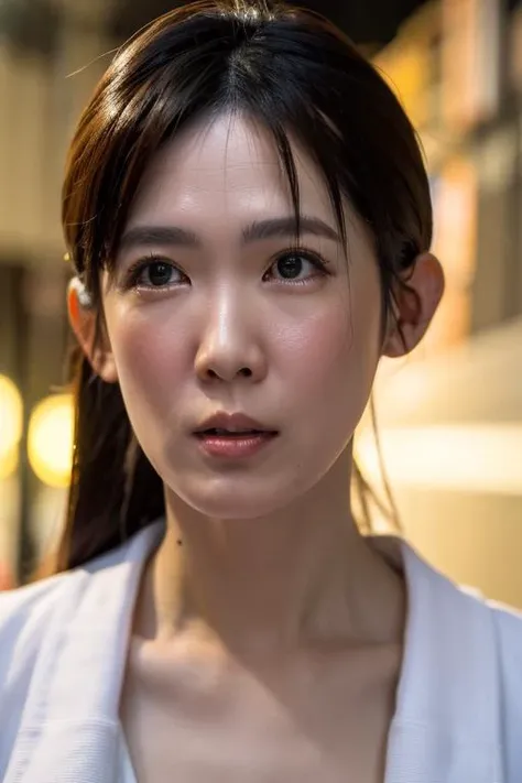 Best quality,masterpiece,ultra high res,photorealistic,1girl,taipei street alley,dynamic pose,face closeup,depth of field,upper_body,<lora:beanbean_sun:1>,