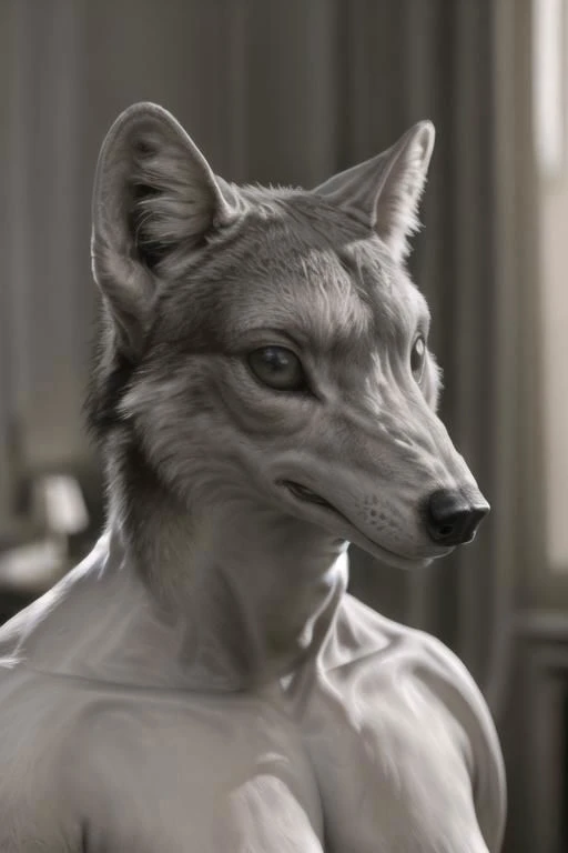 ASCIIreal e621, photorealistic, masterpiece, ecafless, wolf,