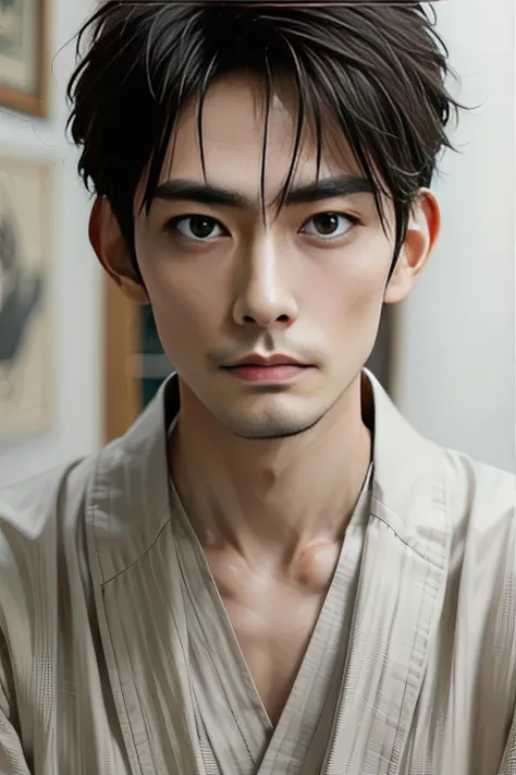 ((masterpiece)),((bestquality)),8k,high detailed,ultra-detailed,photography,award winning,documentary,Original Photo,realistic,depth of field,Dramatic lighting,cinematic shot,1boy,<lora:Wang_lora:1>,wang,(((solo))),male focus,handsome face,real skin texture,well-proportioned hands,tall,thin,slim,((different face features for each pictures:1.45)),((different boy for each picture:1.45)),flat chest,slim asian boy,((topless)),Boxer shorts,Stubble,
simple color background,<lora:weight_slider_v2:-0.5>,<lora:muscle_slider_v1:-0.5>,