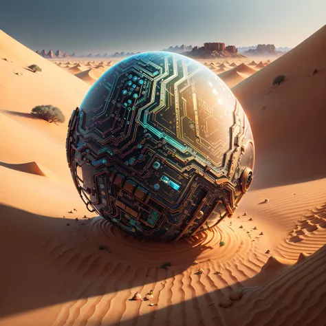 <lora:CircuitBoardAI:0.9> ,CircuitBoardAI, giant empty shell, desert, sand, sunny