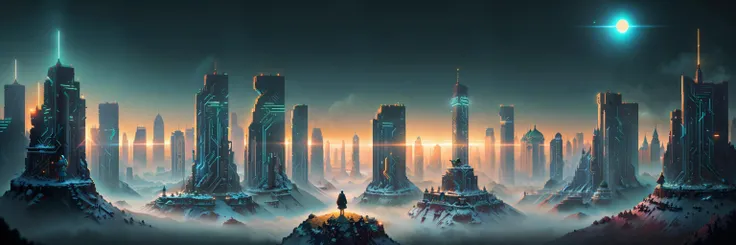 <lora:CircuitBoardAI:1> CircuitBoardAI, <lora:S1-Monument Valley_Deliberate-000008:0.3> monument valley, landscape of a cyberpunk utopia, (kremlin:1.2), golden hour, dreamy atmosphere, vibe, concept art illustration, color page, 4k, tone mapping, doll, james jean, andrei riabovitchev, marc simonetti, yoshitaka amano, digital illustration, greg rutowski, volumetric lighting