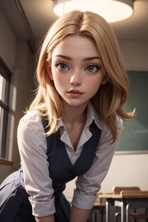 posing (very submissive:1.3), cute face, 18 years old schoolwoman, professional photo of a petite women woman (slutty schoolwoman:1.2), sport body, deep blond hair, wearing heavy makeup, bright room, 4k,studio lighting, in the style of RdBJ-9500,film grain, <lora:add_detail:1>