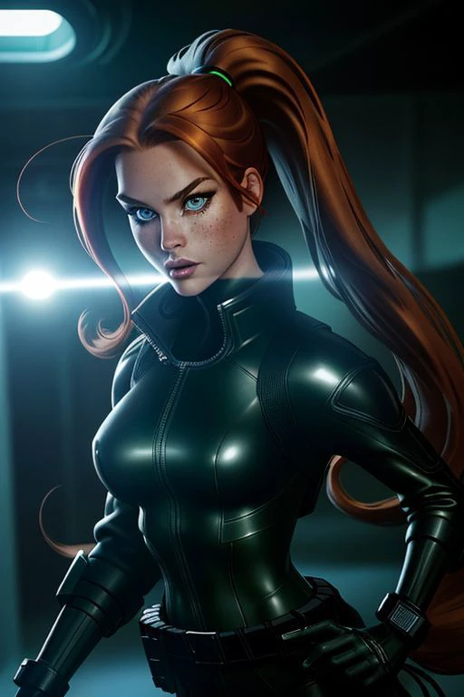 Adamhughesstyle
futuristic environment
center frame, sneaking in
1girl, 25 years old, slender body, slender limbs, ginger hair, long hair, twin pony tails, messy pony tails, green eyes, glowing eyes, light freckles, medium boobs
black pants, shirt, puffy jacket, tactical gear
dramatic lighting