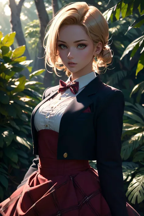 (masterpiece,best quality,8k,beautiful and aesthetic:1.2)
(android_18, and18, 1girl <lora:android_18_v110:0.65>)
((<lora:edgPreppyGown:0.8> ballgown,edgPreppy, set of edgPreppy clothes, wearing edgPreppy, wearing a ballgown, ([set of edgPreppy clothes,blazer)
), posing, side view, looking at viewer, inside a forest, midnight, warm lighting, (depth of field, bokeh, 4K, hyper realism, soft light, dramatic light, sharp, HDR)
