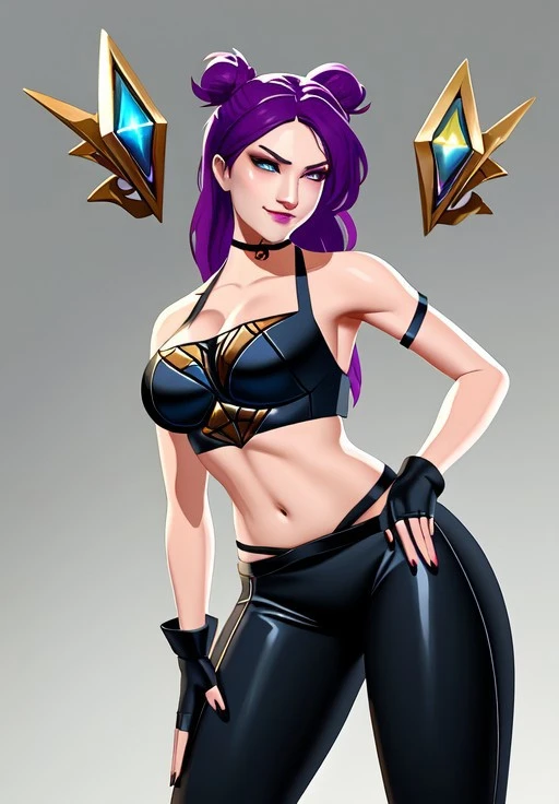 sfw, <lora:kda_kaisa:0.8>, kda_kaisa, portrait, smirk, (seductive, alluring, charming:1.3), sexy, (trending on CGSociety, trending on pixiv, contest winner:1.3)