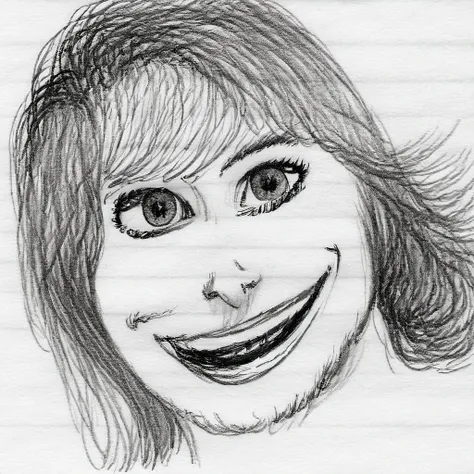 <lora:Shitty Doodle Drawings by EZG ezgdrwXLv1:1.5> , ezgdrw style, a drawing of a beautiful woman, big smile, highly detailed eyes