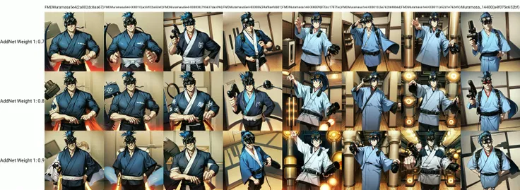 solo, Yagyuu, 1boy, head-mounted display, goggles, blue hair, ponytail, kimono, standing in a dojo, smile