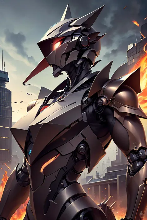 (masterpiece:1.2), (best quality:1.2), (viewing from closeup view of upper body shot:1.3), (1 steampunk robot with a feminine robotic body with a Steampunk design with all body parts completely made out of copper and bronze and metal gears, in a knight helmet, canid fox facial structure, medieval armor,:1.2),(Smoke and steam coming out of rectangular vents in robotic body, short snout with black nose tip, painted stripes:1), (sleek angular straight technology:1),, (glowing furnace part details, fire in furnace built into abdomen, eyes are made of fire, fire blasting out of eyes:1.1), Robotic bronze cat ears, smoke billowing out of robotic cat ears, pretty feminine robotic facial structure, black eyelashes, (armored bronze plated gauntlets:1.1),
(Fire blast coming out of eyes, glowing fiery fire lava coming out of mouth:1.1), (no hair, no skin:1), (sharp perfect Hexagonal Armor plates on all body armor:1.2), (Painted paint number decals, numbers , identification numbers, part numbers :1), (painted logo on different parts), Sharp part edges, old Helmet antenna, old fashioned radio beacon, Old-fashioned technology
(Angular squared and sharp Robotic attachments, hard edges, hard angles:1.2), (armored helmet mask ) ,Accentuated symbols details, solo, advanced angular thin strip Glowing tech strip details, thick thigh gap, detailed robotic machinery, outdoors, <lora:STYLE_steampunkai:.7>, <lora:IvoryGoldAIv2:.4> <lora:StealthTech:.9>, dragonscales on armor, erupting volcano in background, Volcanic activity research facility, large windows, white modern architecture