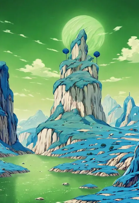 Create a Namek Background ,masterpiece, ultra detailed, 8k, highly quality