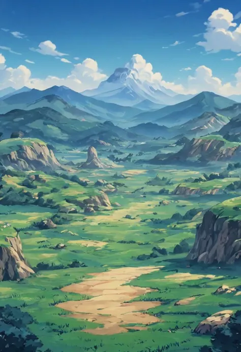 Create a land background to Dragon Ball ,masterpiece, ultra detailed, 8k, highly quality